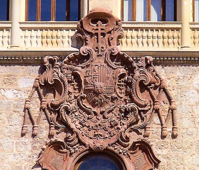 Coats of arms of the Infante Luis of Spain, as Cardinal of Toledo in the Archbishop's Palace of Alcalá de Henares (Community of Madrid - Spain).