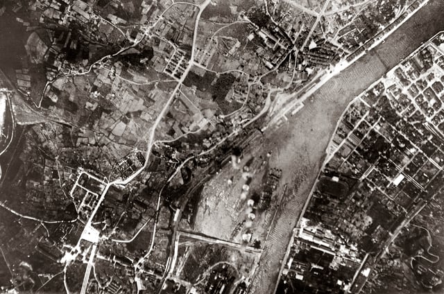 Bombing of Bilbao during the Civil War, 5 June 1937.