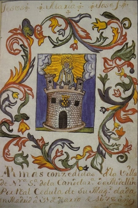 Coat of Arms of Medellín in 1678