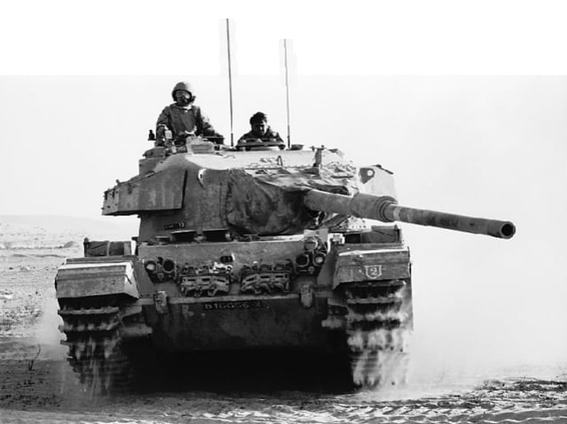 An Israeli Centurion tank operating in the Sinai.