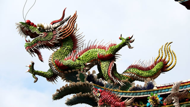 The dragon is one of the oldest symbols of Chinese religious culture. It symbolises the supreme godhead, Di or Tian, at the north ecliptic pole, around which it coils itself as the homonymous constellation. It is a symbol of the "protean" supreme power which has in itself both yin and yang.