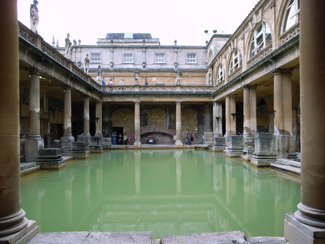 Roman public baths (thermae) in Bath (Aquae Sulis).