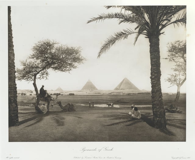 Pyramids of Ghizeh. 1893. Egypt; heliogravures after original views. Wilbour Library of Egyptology. Brooklyn Museum