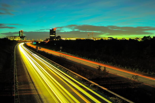 Developing skyline of the Ørestad district, located on the outskirts of Copenhagen