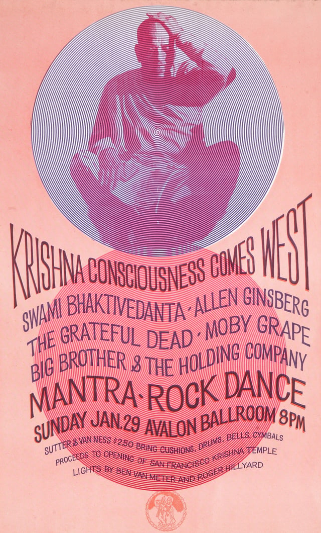 The Mantra-Rock Dance promotional poster featuring the Grateful Dead