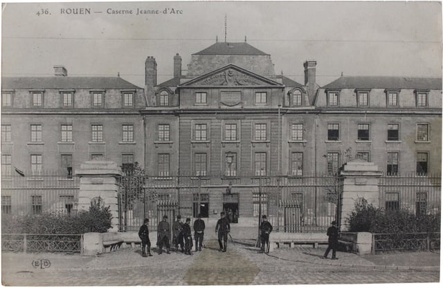 Historic photograph of the Caserne Jeanne d'Arc in Rouen, today seat of the Norman regional assembly