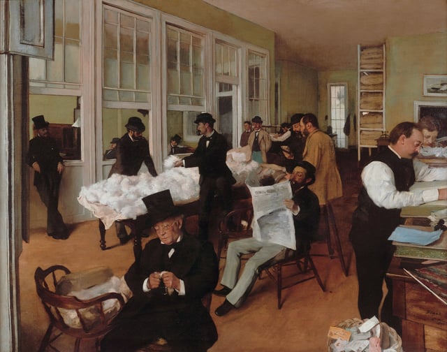 Edgar Degas, Le Bureau du coton à la Nouvelle-Orléans (The cotton office in New Orleans), 1873, at the Musée des Beaux-Arts de Pau