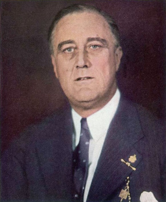 Color photo of Franklin D. Roosevelt as the Man of the Year of Time, January 1933