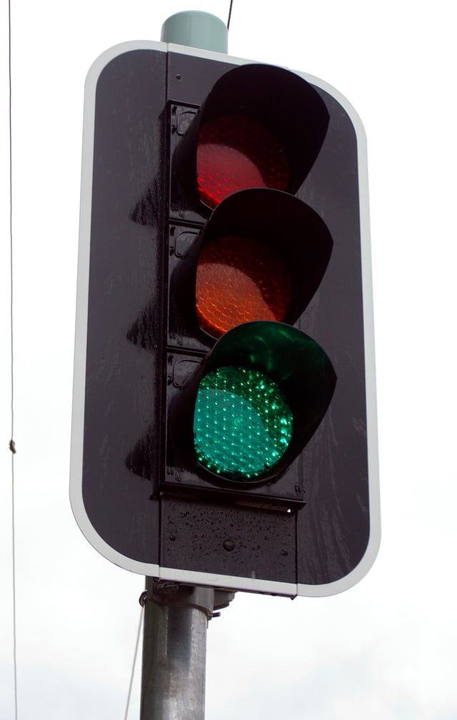 An example of a LED traffic light in Australia