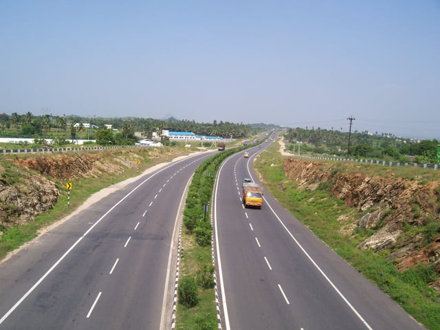 A view of the NH 544 Expressway between Coimbatore and Salem in Tamil Nadu