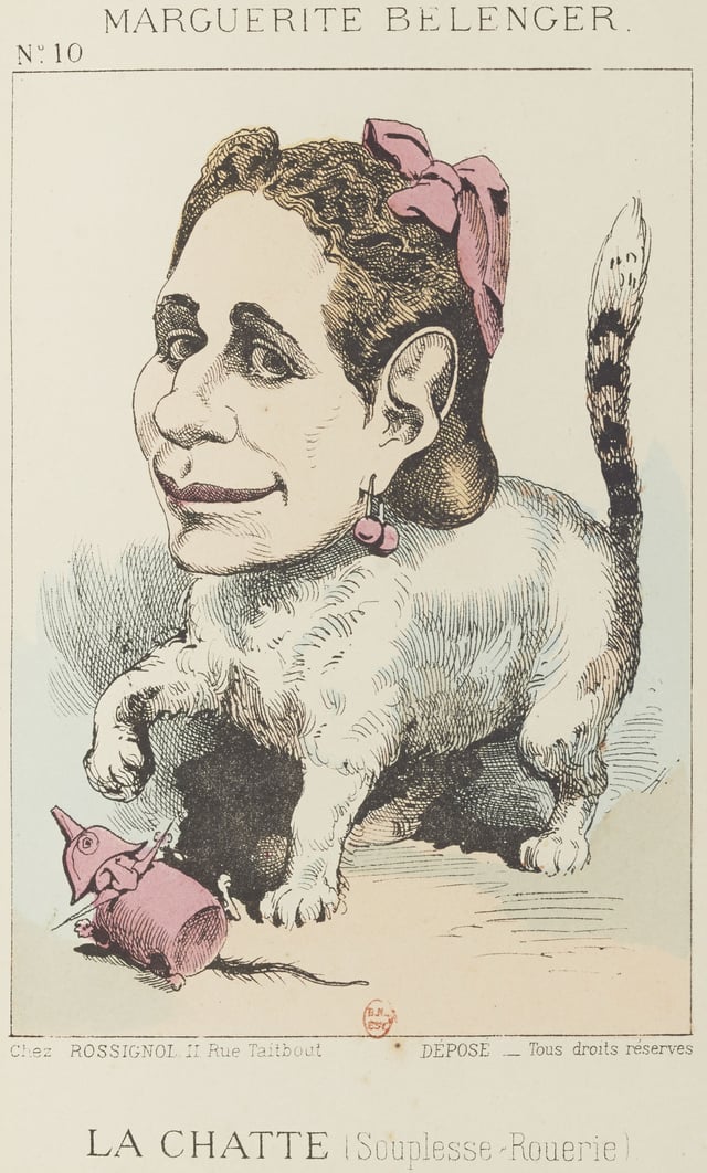 Paul Hadol's caricature of Marguerite Bellanger toying with Napoleon