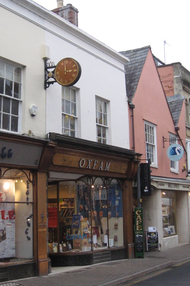 Oxfam shop in Cirencester, England