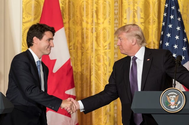 Prime Minister Trudeau and U.S. President Trump meet in Washington in February 2017.