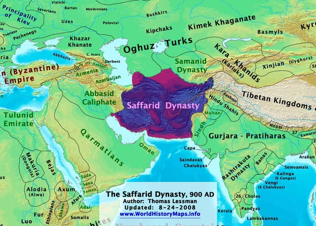 The Saffarid dynasty in 900 CE.