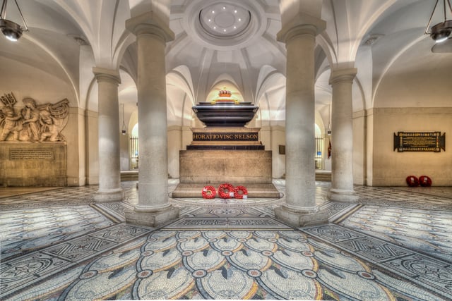 Sarcophagus of Nelson in the crypt