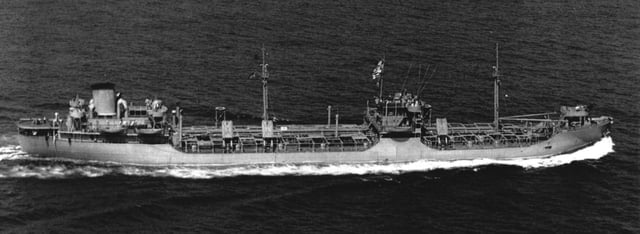 The SS Hat Creek, a T2 tanker completed by Alabama Drydock and Shipbuilding Company in 1943. The company built 102 of these oil tankers during WWII.