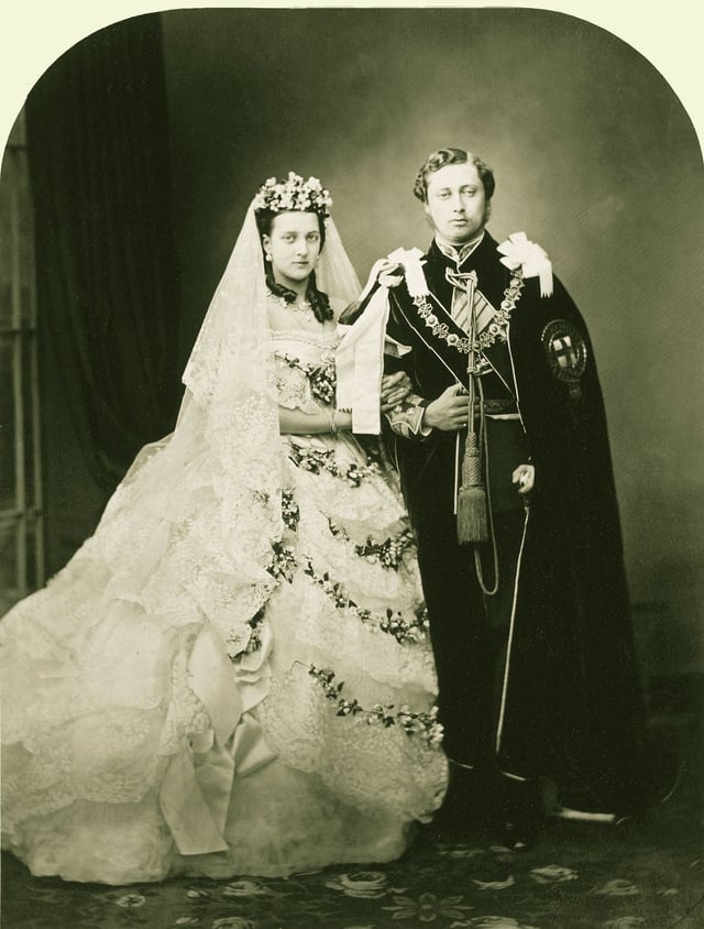 Edward and Alexandra on their wedding day, 1863