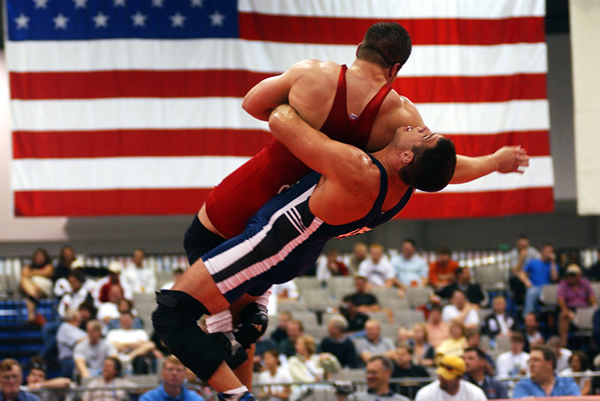 A Greco-Roman wrestling match in the United States