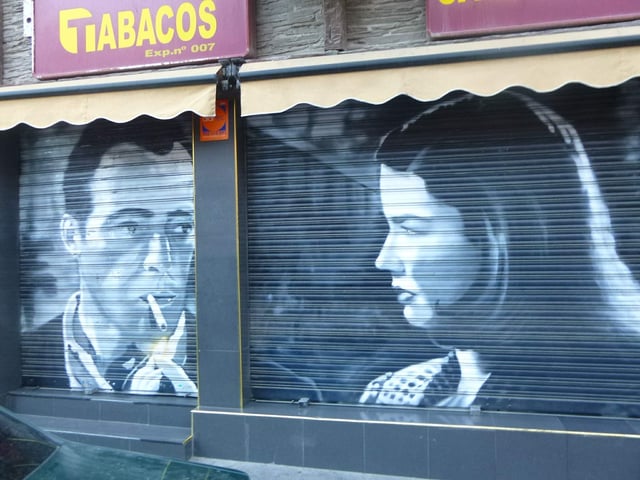 Street art with Bogart and Bacall, Spain (2015)
