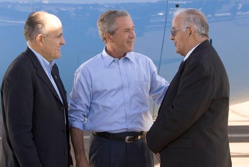 Giuliani and President Bush in Las Cruces, New Mexico, on August 26, 2004