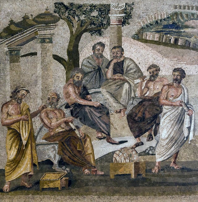 Plato's academy, mosaic from Pompeii