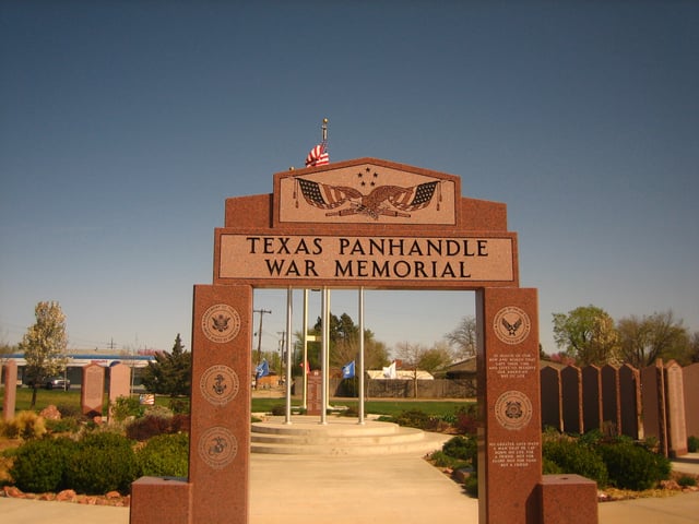 Entrance to Texas Panhandle War Memorial in Amarillo