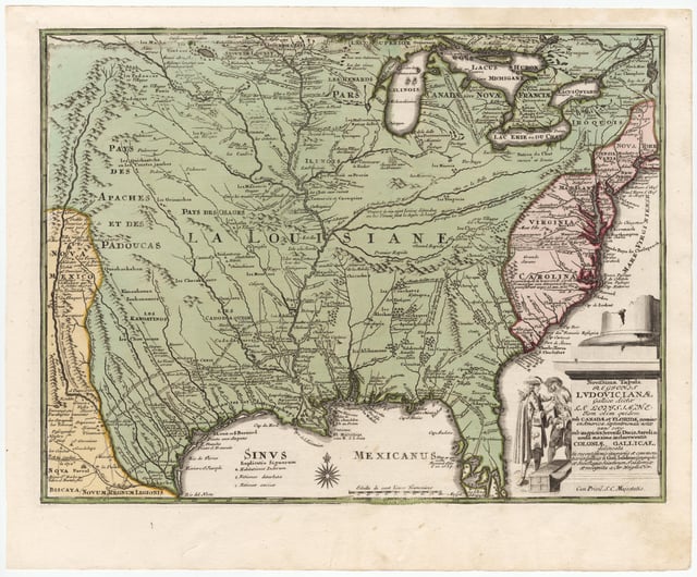 A map of Louisiana by Christoph Weigel, published in 1734