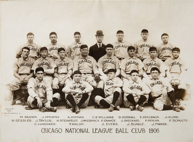 The 1906 Cubs won a record 116 of 154 games. They then won back-to-back World Series titles in 1907–08
