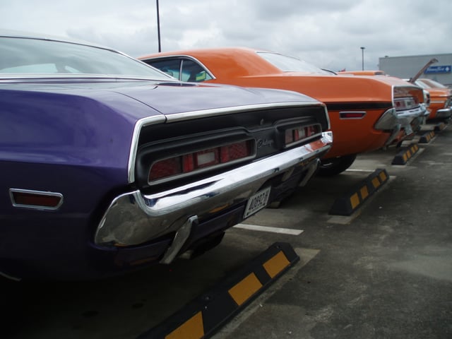 1971 Dodge Challenger R/T taillights next to the 1970 version