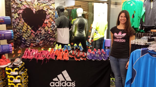 Adidas running shoe demo in Boston