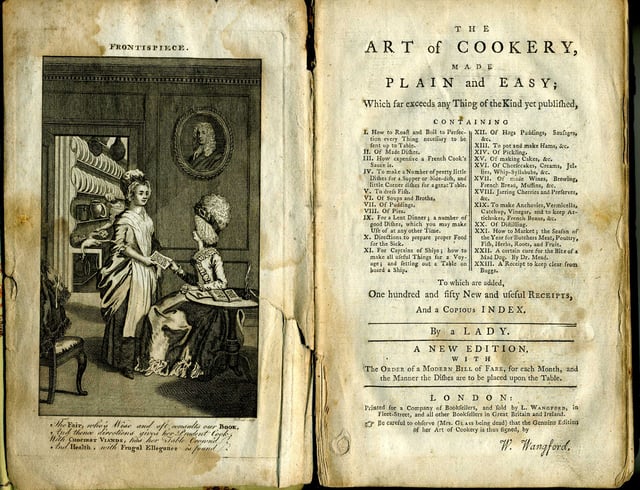 Title page to The Art of Cookery by Hannah Glasse