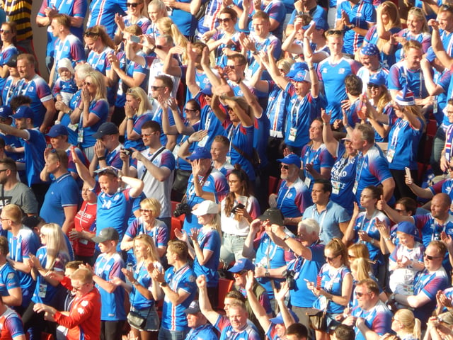 Iceland fans at the 2018 FIFA World Cup in Russia