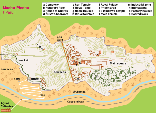 Map of Machu Picchu