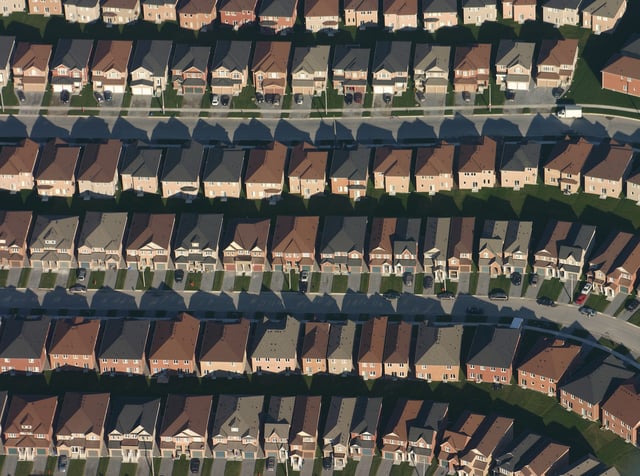 Suburban tract housing in southeastern Markham
