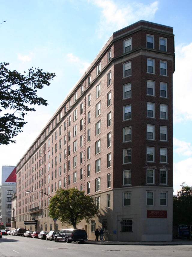 Built in 1925 as the Myles Standish Hotel, this building was converted to dorm space in 1949.