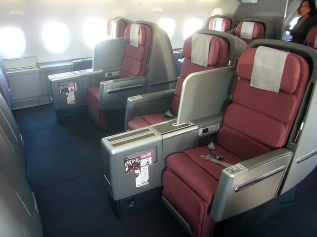 Qantas Business Skybed 2 on all Boeing 747 and Airbus A380 aircraft.