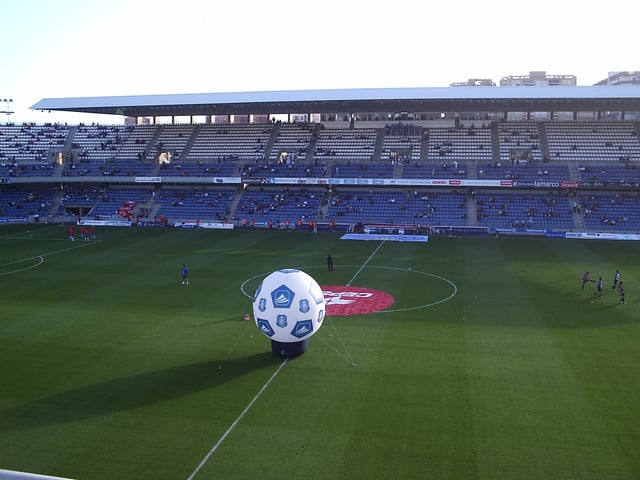 Heliodoro Rodríguez López Stadium in Tenerife, the stadium with the largest area of field of the Canary Islands.