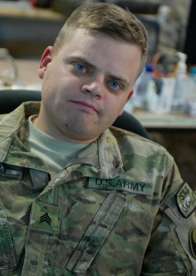 29th Infantry Division sergeant in Afghanistan as part of the International Security Assistance Force, 2011.
