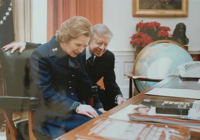 Thatcher with President Jimmy Carter in the Oval Office, 1979