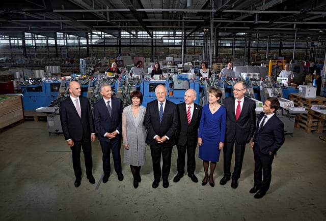 The Swiss Federal Council in 2016 with President Johann Schneider-Ammann (front, centre)