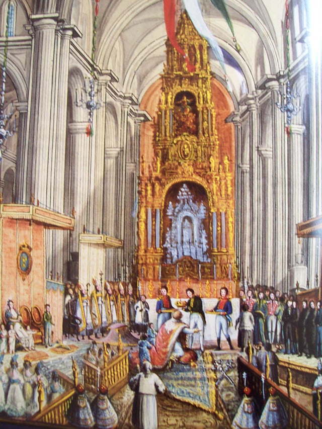 Coronation of Iturbide in 1822.
