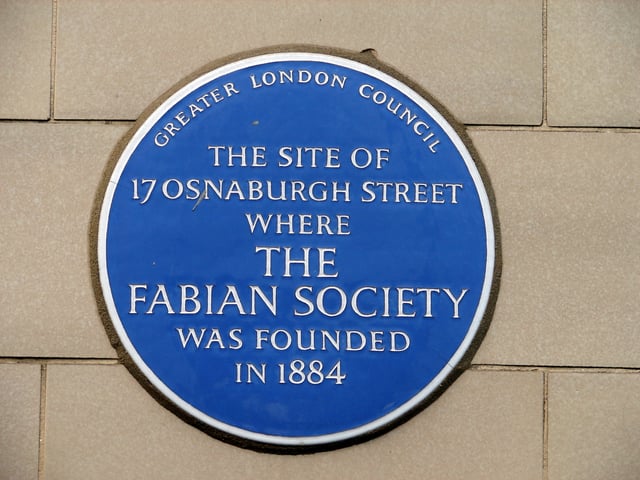 Blue plaque at 17 Osnaburgh St, where the Society was founded in 1884