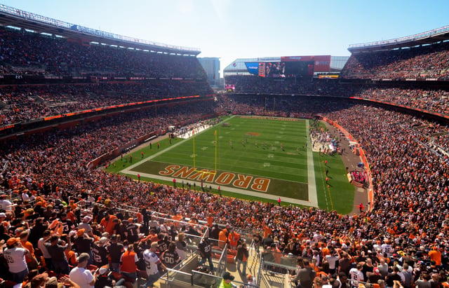 Cleveland Browns games attract large crowds to FirstEnergy Stadium.
