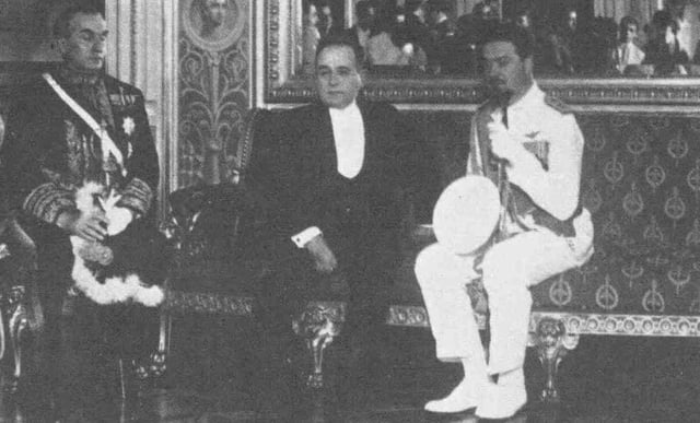 Vargas meets with Italy's Air Marshal Italo Balbo in the Catete Palace, 15 January 1931.