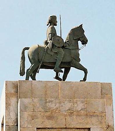 Statue of Ahmed Gurey (Ahmad ibn Ibrihim al-Ghazi), the Somali Imam who invaded Abyssinia in the 16th century