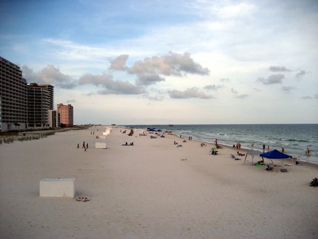 Alabama's beaches are one of the state's major tourist destinations.
