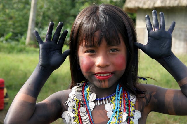 Embera girl dressed for a dance