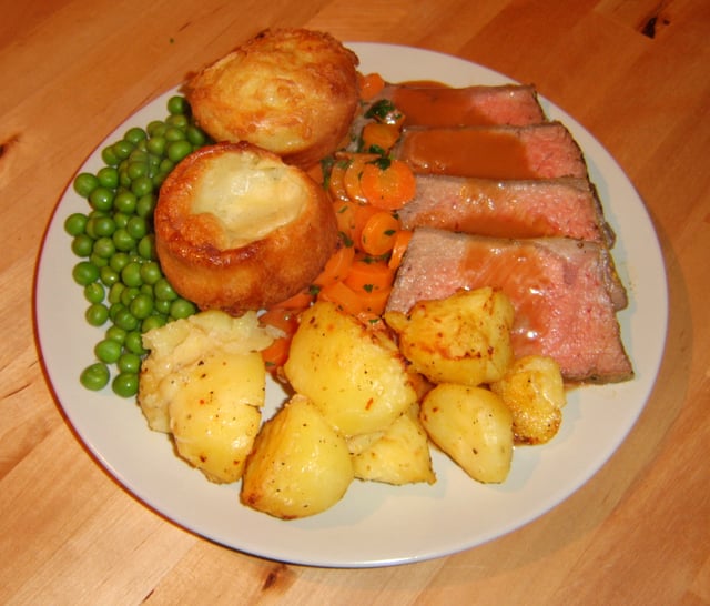 Yorkshire puddings, served as part of a traditional Sunday roast.