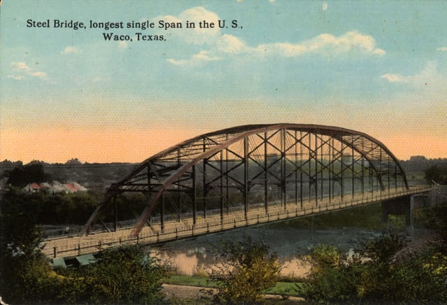 Washington Avenue Bridge (postcard, circa 1908), built in 1902, it was the longest single-span steel bridge in the world.