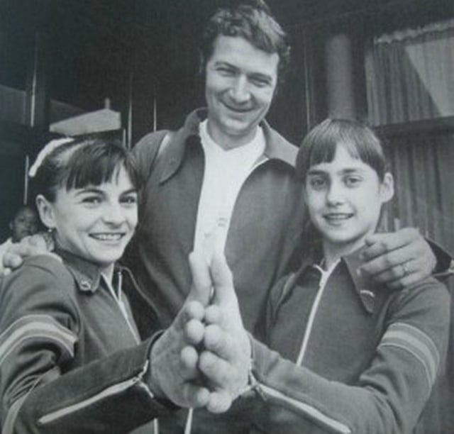 Left-right: Ungureanu, Károlyi, Comăneci